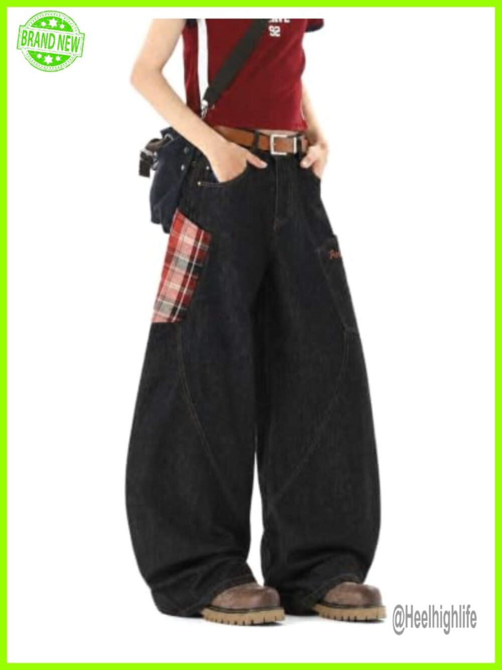 Baggy Barrel Jeans Wide Leg Denim Pants Unisex Casual Y2K Streetwear Hip Hop
